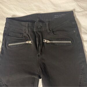 All Saints Black Biker Jeans